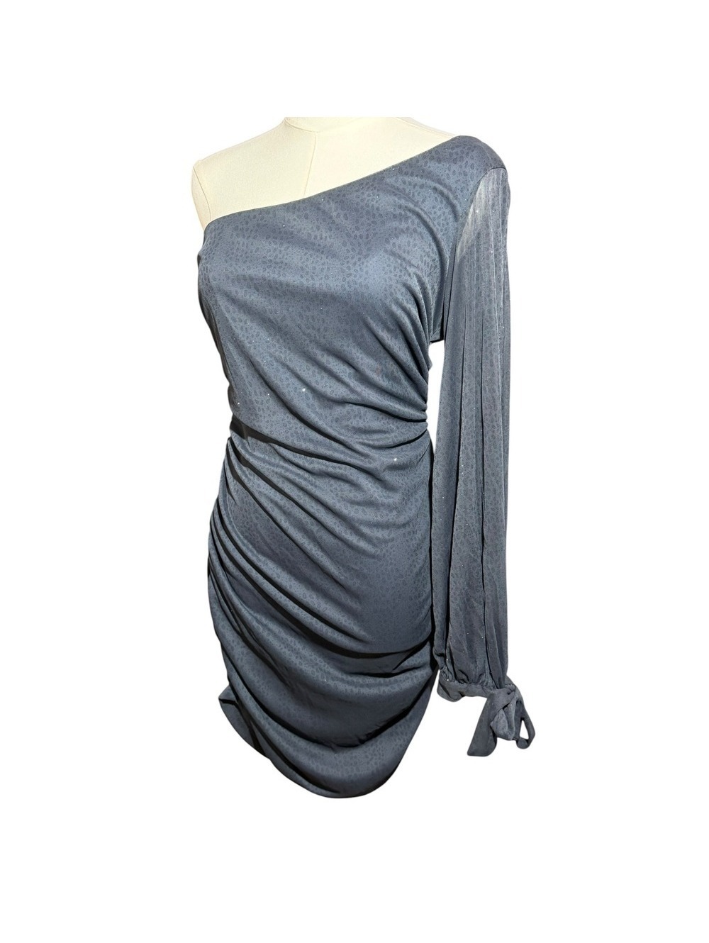 Teeze Me One-Shoulder open sheet sleeve animal print bodycon cocktail dress SZ:L